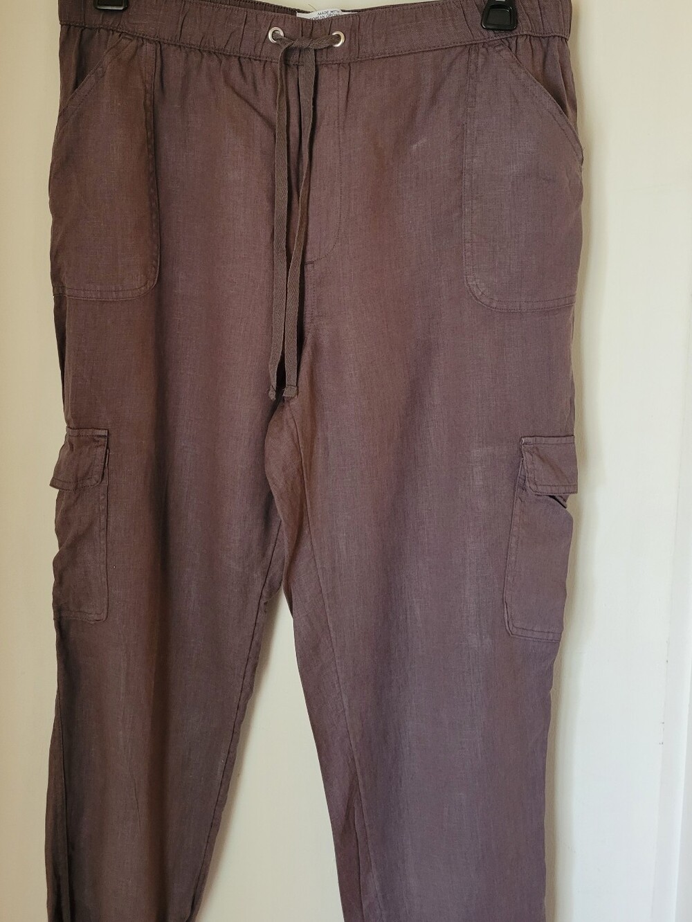 Dark Taupe  Casual Drawstring Cargo Pants